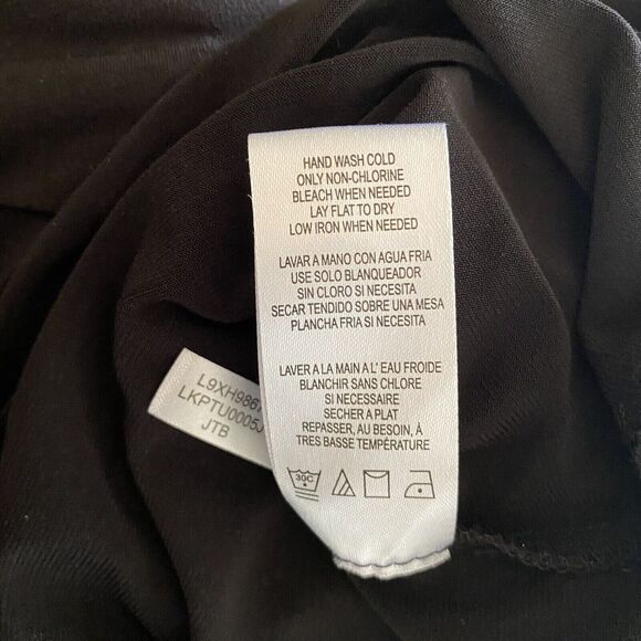 Karl Lagerfeld Paris Top Sz M Long Sleeve Black Ruffle Whimsy Goth Dark Romantic - Picture 7 of 9